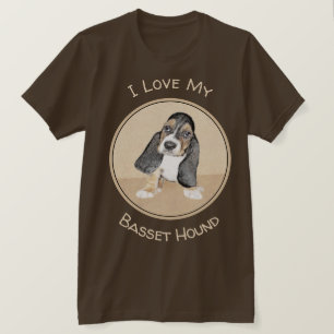 Basset Hound Welpenmalerei - Original Hundekunst T-Shirt