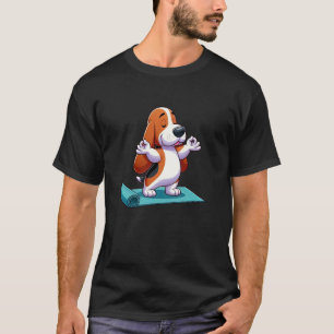 Basset Hound Yoga Hund Lustige Meditation T-Shirt