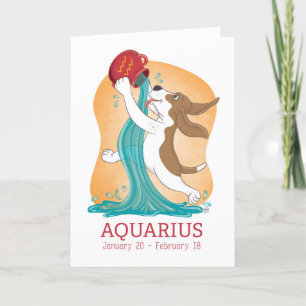 Basset Hound Zodiac Aquarius Card Dankeskarte