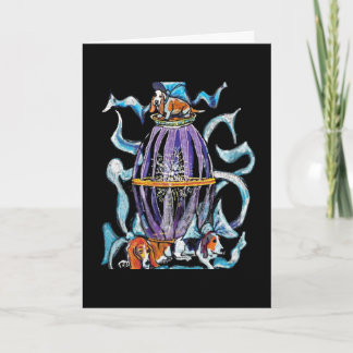 Basset Hounds & Bows - Schlichte Karte