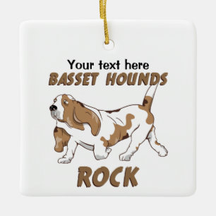 BassET HOUNDS ROCK ALL Keramikornament