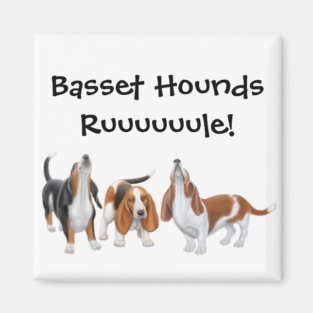 Basset Hounds Rule Magnet (Vorne)