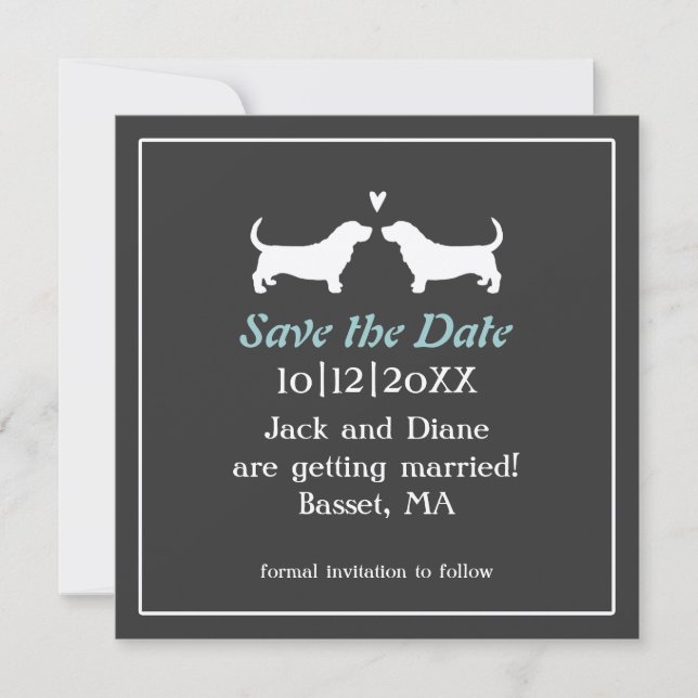 Basset Hounds Wedding Save the Date (Vorderseite)