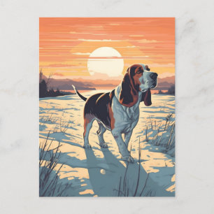 Basset Howinterwald bei Sonnenuntergang Postkarte