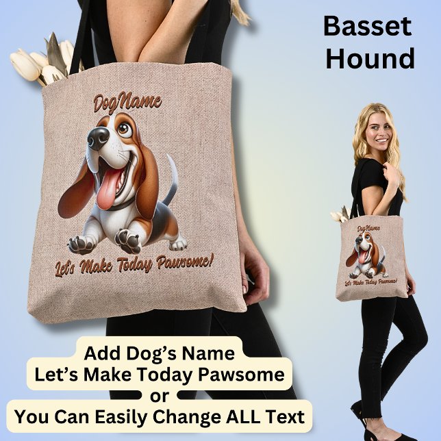 Basset-Hund - Dog hinzufügen, Text ändern Tasche (Von Creator hochgeladen)