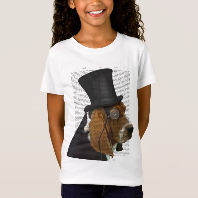 Basset-Hund, Festhund und Hut T-Shirt (Vorderseite)