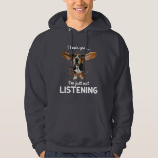 Basset-Hund höre ich, dass du nicht hörst Hoodie