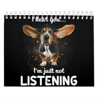 Basset-Hund höre ich, dass du nicht hörst Kalender