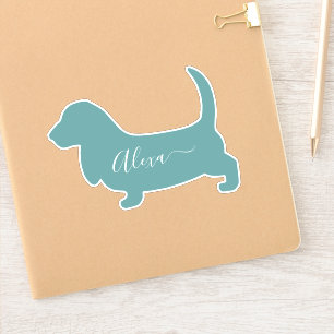 Basset-Hund personalisiert Ihren Namen Aufkleber