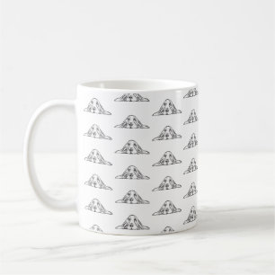 Basset-Hund Schwarz-weißen einfache Hundeaugen  Kaffeetasse