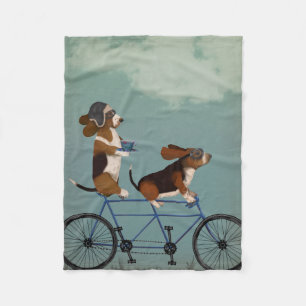 Basset-Hund Tandem Fleecedecke