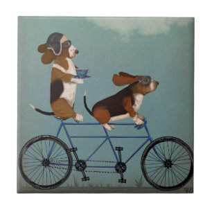 Basset-Hund Tandem Fliese