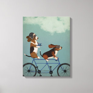 Basset-Hund Tandem Leinwanddruck
