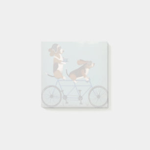 Basset-Hund Tandem Post-it Klebezettel