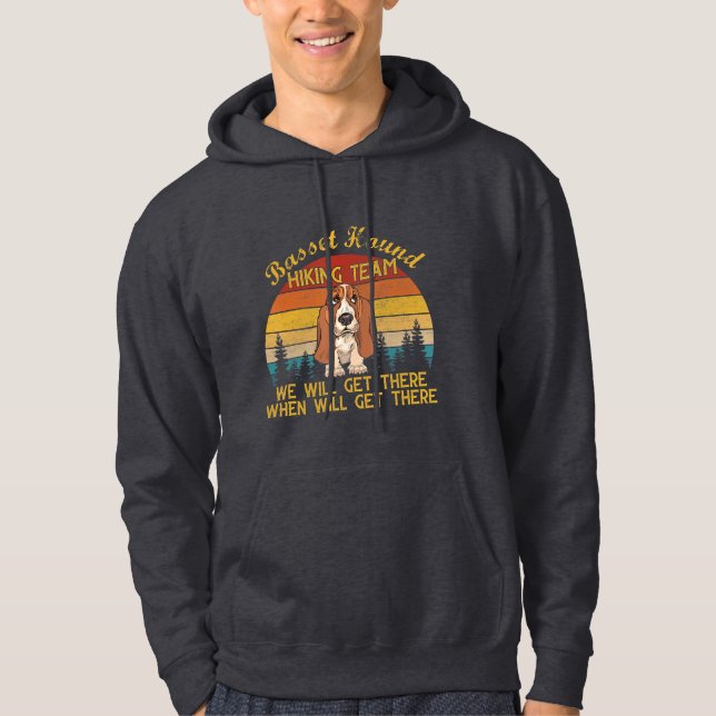 Basset-Hund Wanderteam-Wandergeschenk lustige Hund Hoodie (Vorderseite)