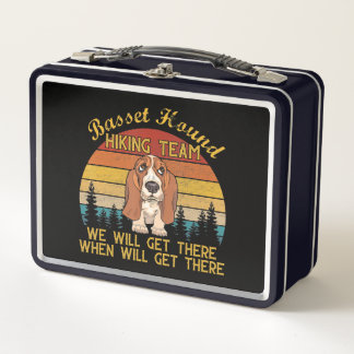 Basset-Hund Wanderteam-Wandergeschenk lustige Hund Metall Brotdose