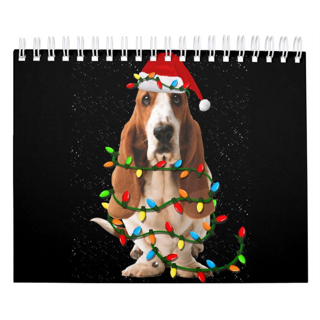 Basset-Hund Weihnachten lustige Basset-Hund-Liebe Kalender (Titelbild)