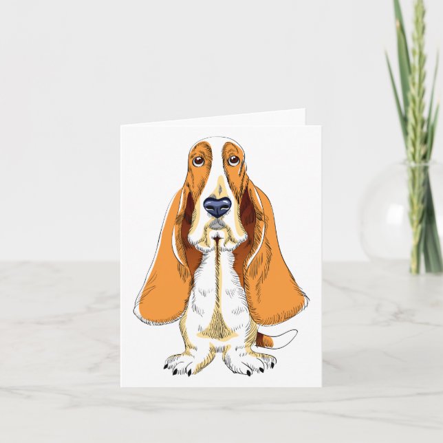 Basset-Hund-Welpen-Hundekarte Karte (Vorderseite)