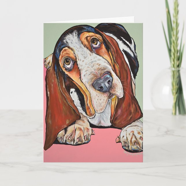 Basset-Jagdhundgrußkarte Karte (Vorderseite)