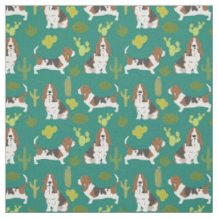 Basset-Kakteen-Gewebe - Hundegewebe für Quilt Stoff
