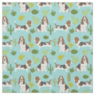 Basset-Kakteen-Gewebe - Hundegewebe für Quilt Stoff