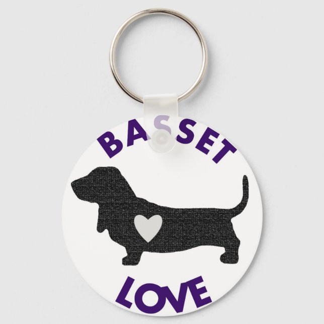 Basset-Liebe-Schlüsselanhänger Schlüsselanhänger (Vorderseite)