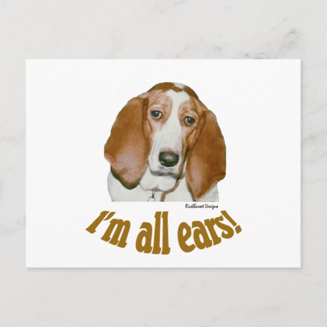 Basset Ohren Postkarte (Vorderseite)