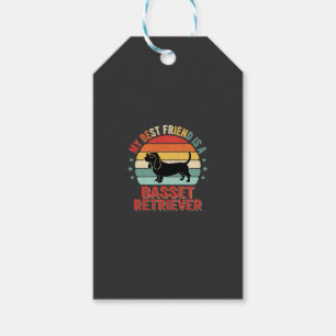 Basset Retriever Retro Sonnenuntergang Hund Geschenkanhänger