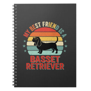 Basset Retriever Retro Sonnenuntergang Hund Notizblock