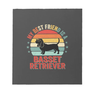 Basset Retriever Retro Sonnenuntergang Hund Notizblock
