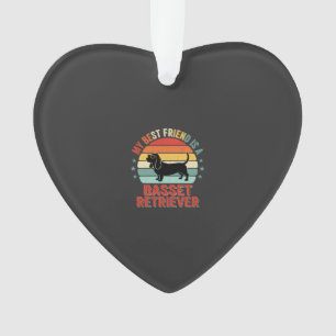 Basset Retriever Retro Sonnenuntergang Hund Ornament