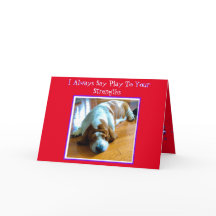 Basset sur la carte amusante de la Saint-Valentin