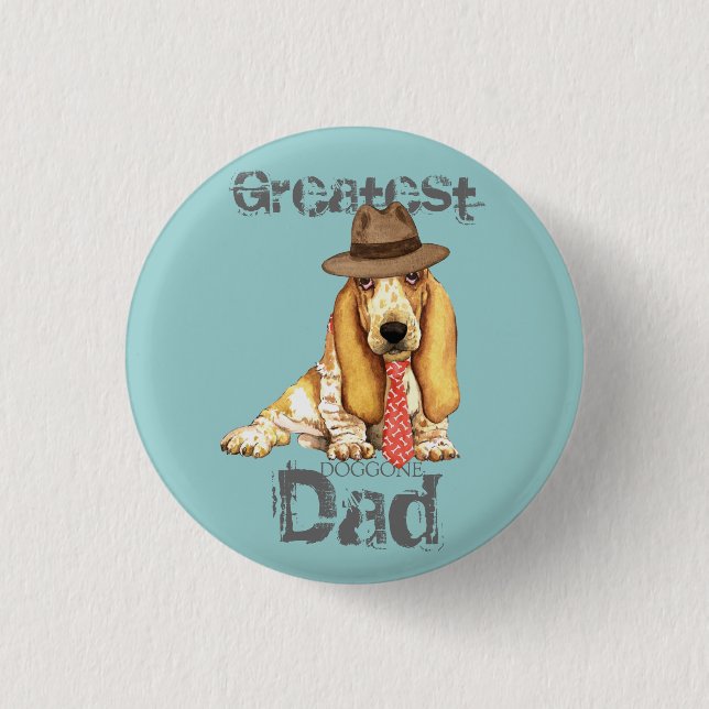 Basset-Vater Button (Vorderseite)