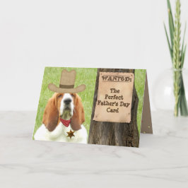 Basset "Vatertag" Karte mit Cowboy Thema