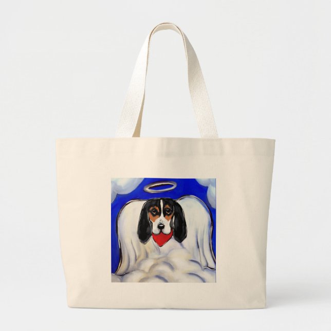 Bassett Hound Angel Jumbo Stoffbeutel (Vorne)