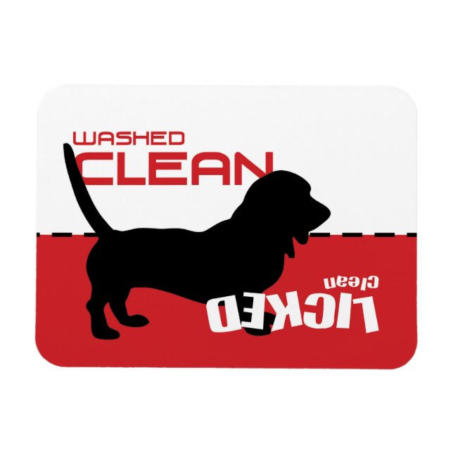 Bassett Hound Dog Geschirrspüler Magnet - Licked C (Horizontal)