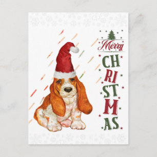 Bassett Hound Niedlicher Hund Weihnachten Postkarte