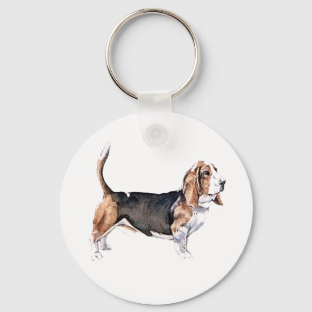 Bassett Hound Schlüsselring Schlüsselanhänger (Vorderseite)