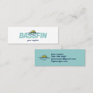 Bassfin-Logo   Angel- oder Outdoor-Marke Mini Visitenkarte