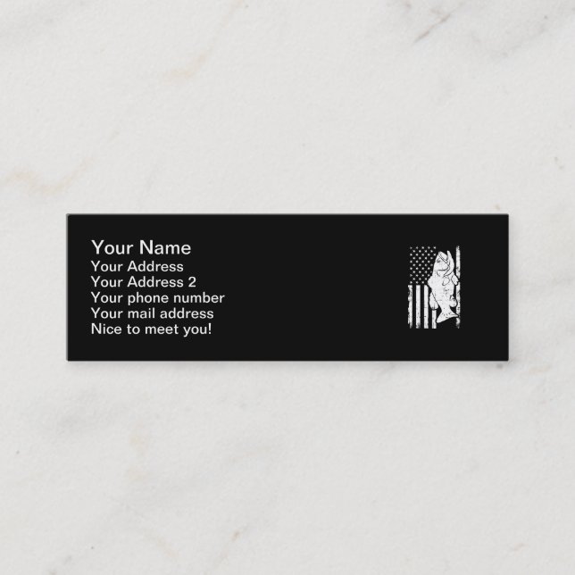 Bassfisch USA Mini Visitenkarte (Vorderseite)