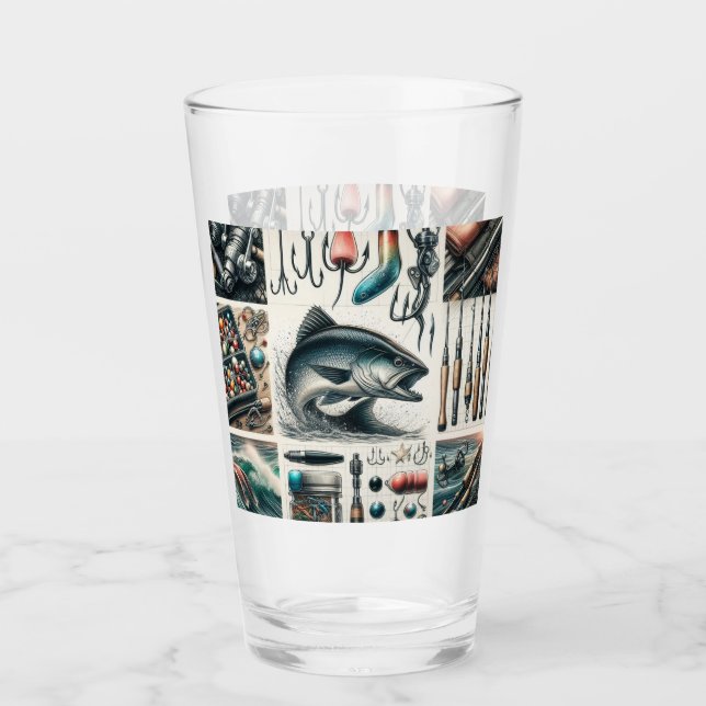 Bassfisch von Fanggerät Glas (Vorderseite)