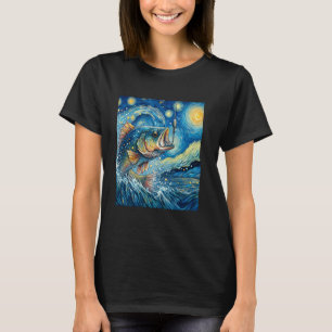 Bassfischen Bass Fisch Angler Sternennacht Schmerz T-Shirt