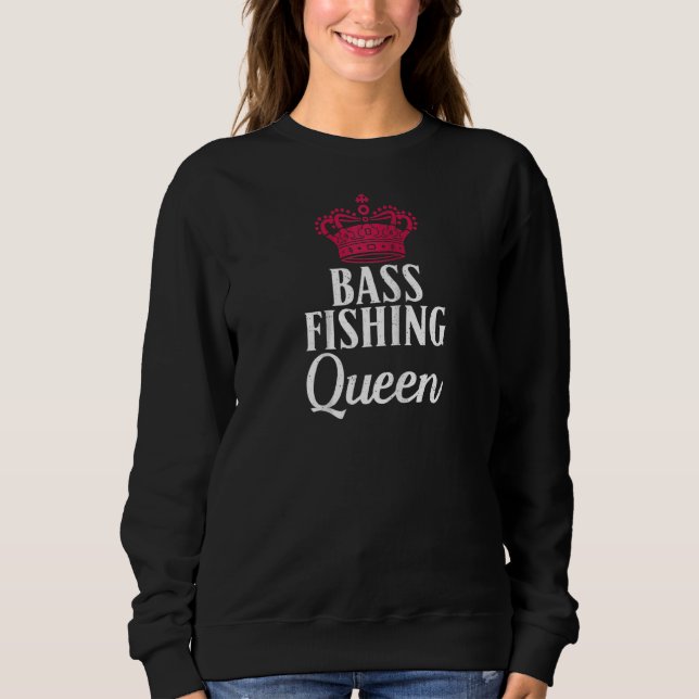 Bassfischen Königin Angeln Jagd Angeln Raglan Sweatshirt (Vorderseite)