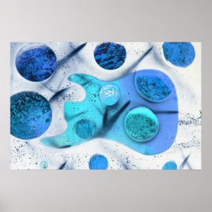 Bassgitarre blaugrüne Invert-Planeten malen Poster