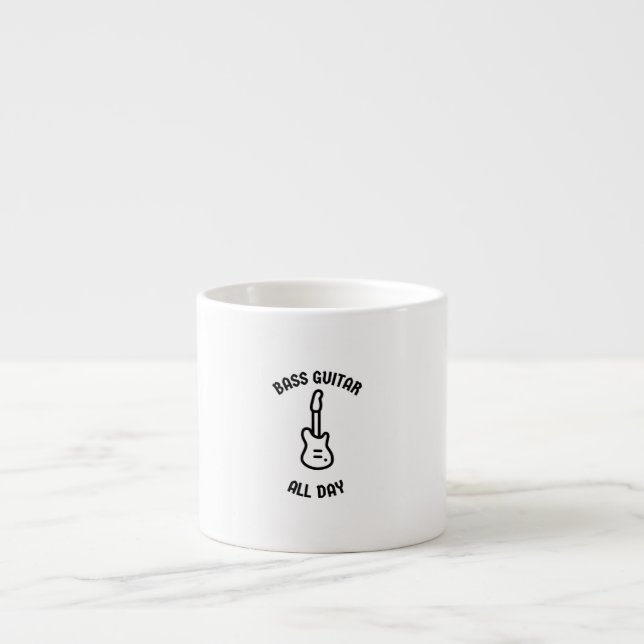 Bassgitarre den ganzen Tag Espressotasse (Vorderseite)