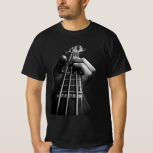 Bassgitarre Hand Nahaufnahme Monochrome Grafik-Shi T-Shirt
