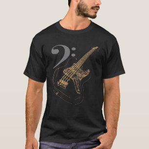 Bassgitarre mit Notenschlüssel T-Shirt