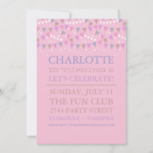 Bassin rose Invitation à la fête d'anniversaire