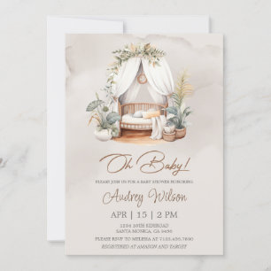 Bassinet Nursery Baby Baby shower bébé Invitation
