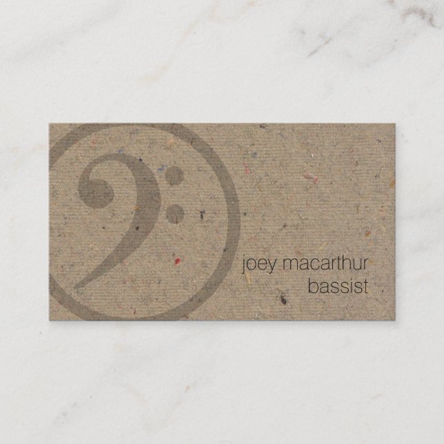 Bassist Bass Clef Icon Music Visitenkarte (Vorderseite)